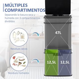 Cubo Basura Automático HOMCOM 72L
