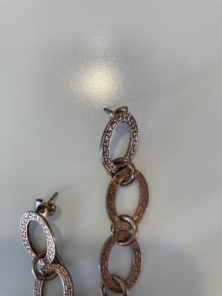 Orecchini pendenti bronzo con pietre arancioni