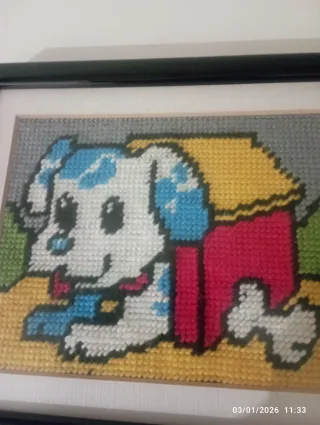 2 Cuadros Petit Point Animales