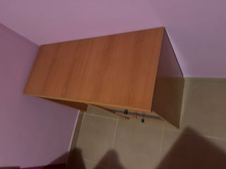 Escritorio 3 cajones madera y teal