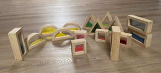 16 Bloques Sensoriales Madera Transparente
