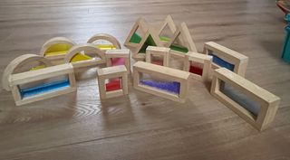 16 Bloques Sensoriales Madera Transparente