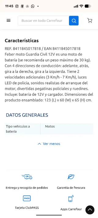 Moto Policía Juguete 12V Luces y Sonido