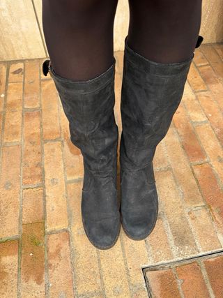 Stivali in Pelle Neri Donna