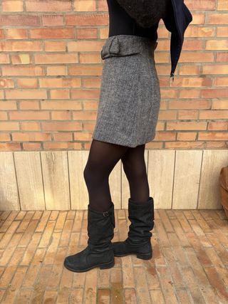 Stivali in Pelle Neri Donna