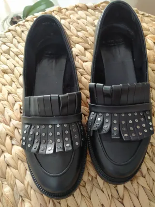 Mocassini Frau neri donna come nuovi in pelle , 37