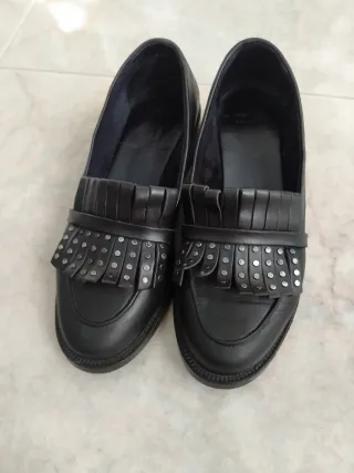 Mocassini Frau neri donna come nuovi in pelle , 37