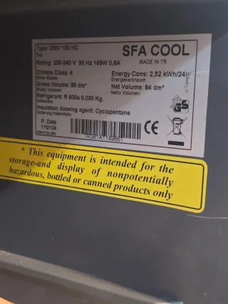 Nevera expositora Spa Cool CMV 100