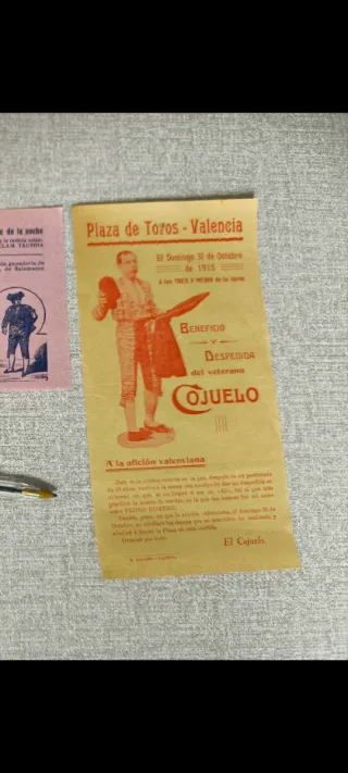 2 Carteles despedida de cojuelo 1915