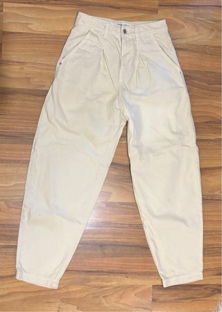 Pantalón vaquero Zara Balloon Beige