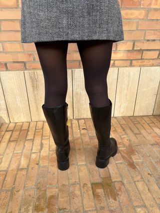 Stivali alti in pelle neri