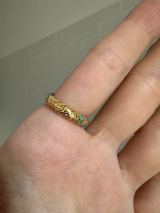 Anello serpente argento 925 placcato oro 18K