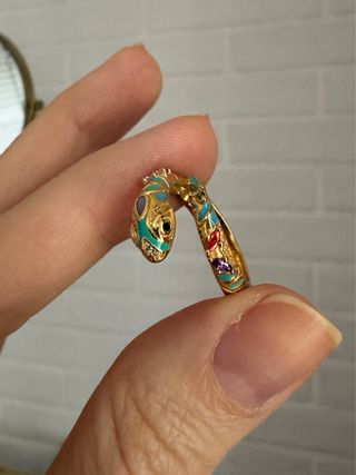 Anello serpente argento 925 placcato oro 18K