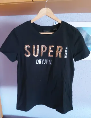 Camiseta Superdry Negra Algodón