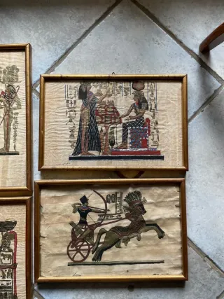 Set 4 Quadretti Egizi Papiro