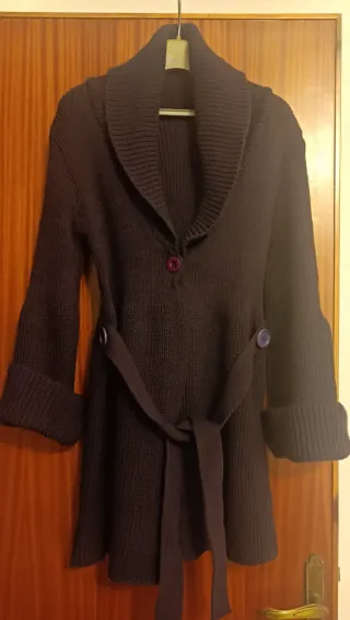 Cappotto maglia viola