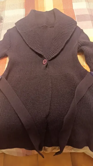 Cappotto maglia viola