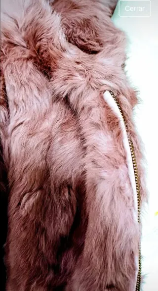 Abrigo pelo natural rosa nude