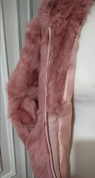 Abrigo pelo natural rosa nude