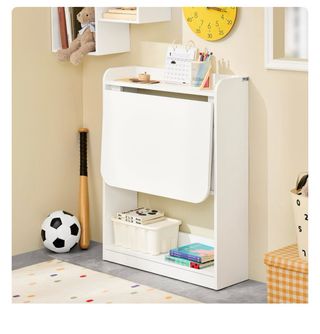 Mesa de trabajo plegable con estantes