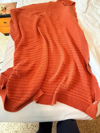 Manta de algodón naranja tejida