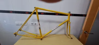 Cuadro Bicicleta Amarillo Talla 56 mas caja zeus