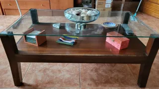 Mesa de centro madera y cristal