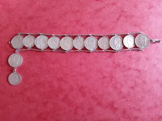 Pulsera Plata Monedas Antiguas
