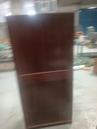 Vitrina moderna de madera y cristal