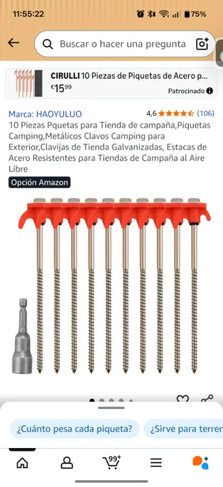 10 picchetti in acciaio per campeggio HAOYULUO