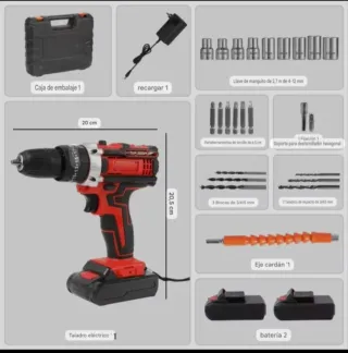 Taladro Atornillador Inalámbrico (2 Baterías)