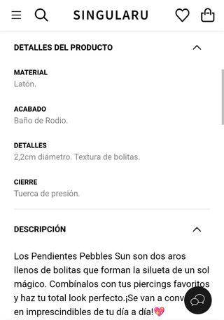 Pendientes Aro Sol Singularu