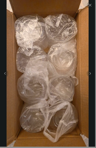 8 Bicchieri Vino/Acqua Plastica Dura Effetto Vetro