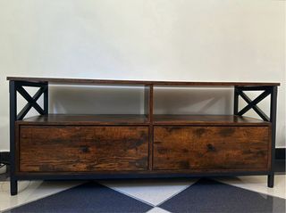 Mueble TV Madera y Metal Marrón Negro