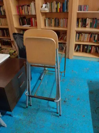 6 Taburete plegable madera y metal