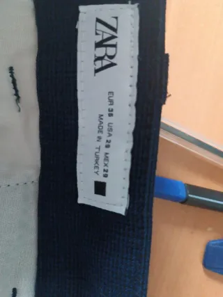 Pantalón Zara vestir azul talla S