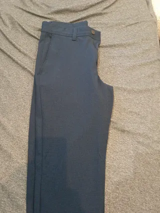 Pantalón Zara vestir azul talla S