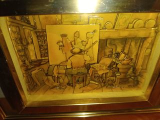 ANTON PECK . CUADRO ANTIGUO . ROTO EL CRISTAL