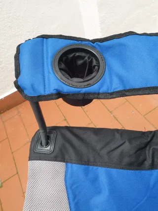 Sillón de playa plegable azul