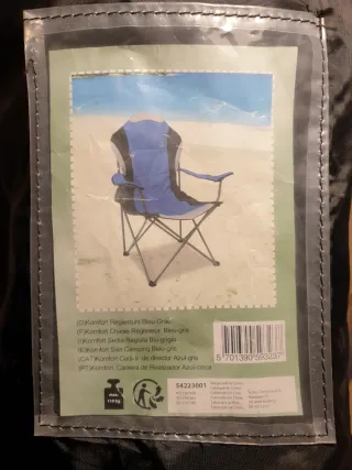 Sillón de playa plegable azul