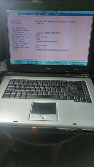 Portátil Acer Aspire 3000 Plata/Negro