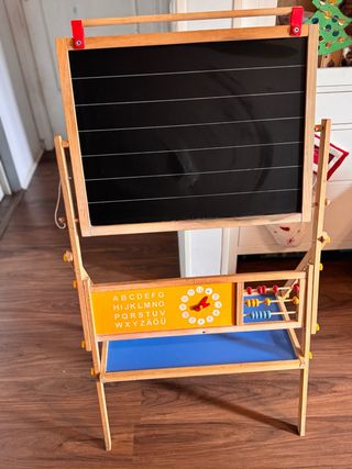 Pizarra infantil de madera doble cara