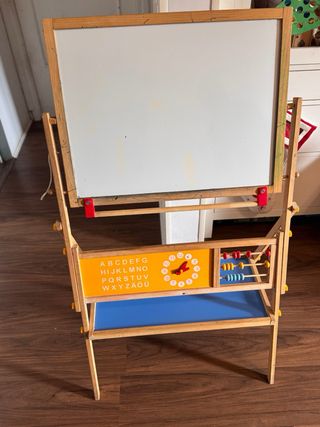 Pizarra infantil de madera doble cara