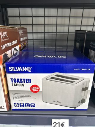 Tostadora Silvan 2 rebanadas 700W