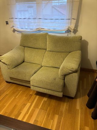 Sofá 2 plazas tela verde