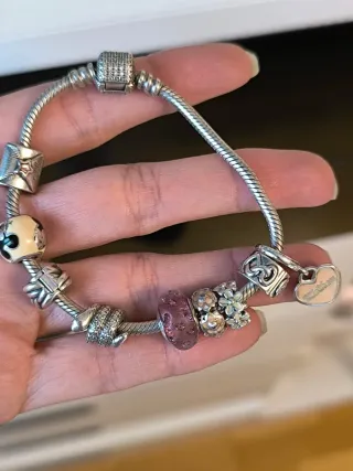 Pulsera Pandora Plata con Abalorios