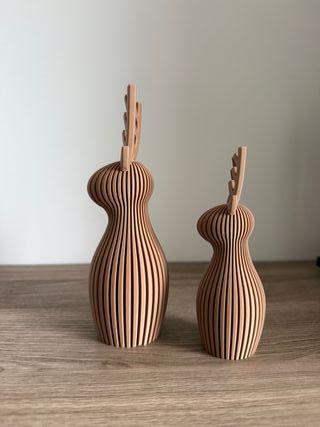 Coppia Renne Legno Decorazione