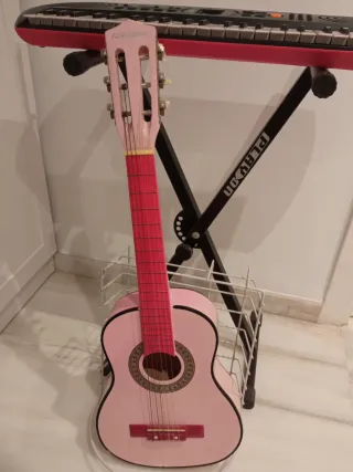 Teclado y Guitarra Infantil Rosa