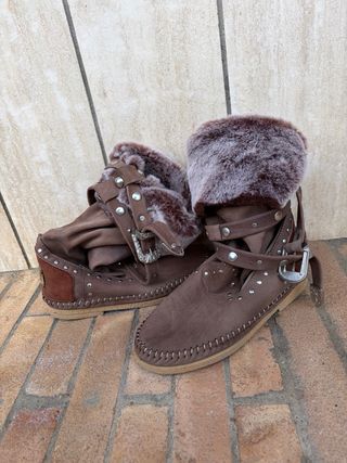 Indianini Stivali Marroni Pelliccia