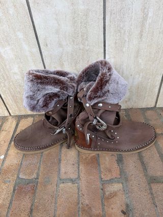 Indianini Stivali Marroni Pelliccia